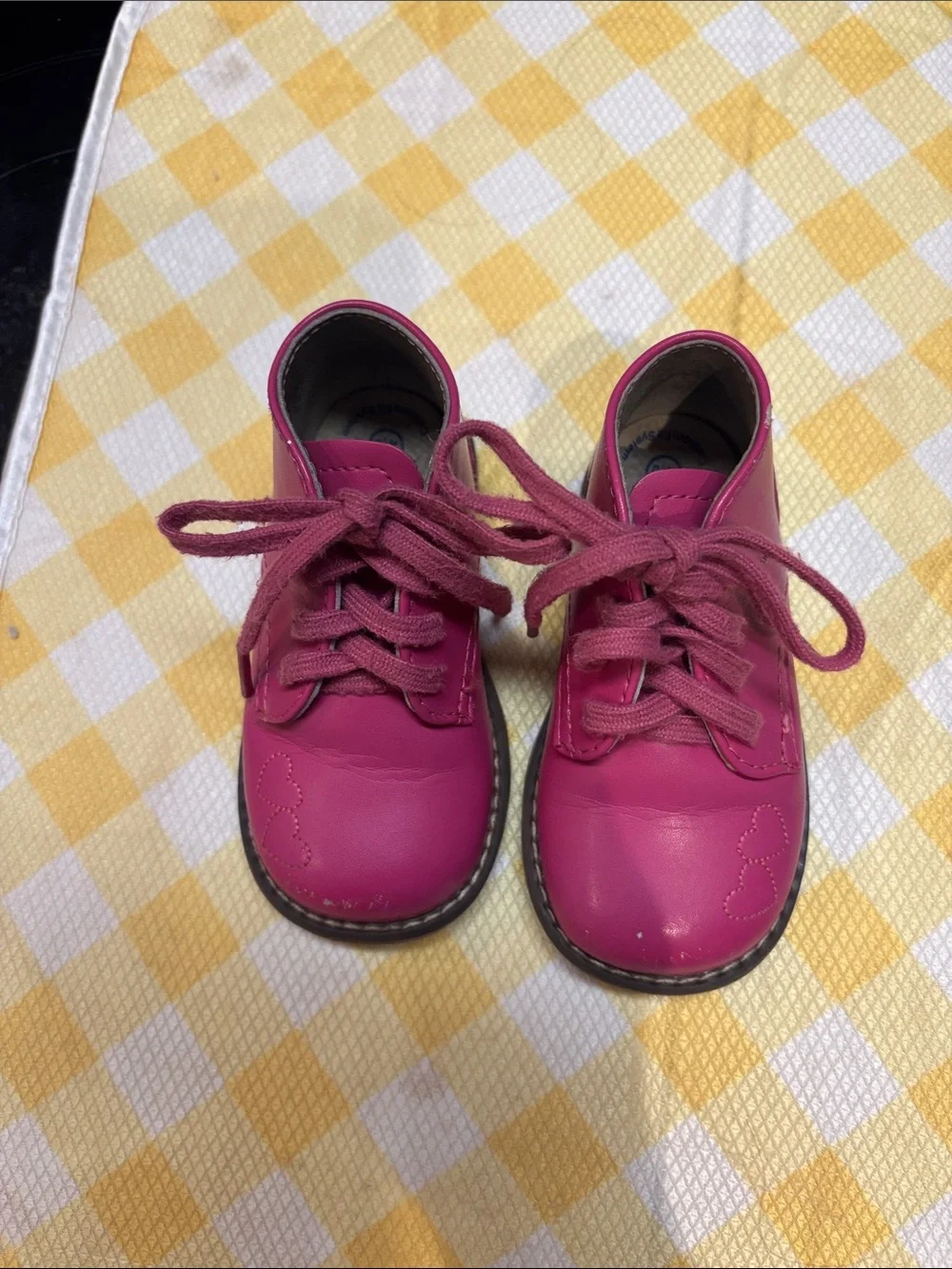 FootMates Hot Pink Lace-Up Kids Dress Shoes